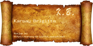 Karsay Brigitta névjegykártya